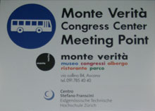 Shuttle bus sign as posted at the railway station in Locarno